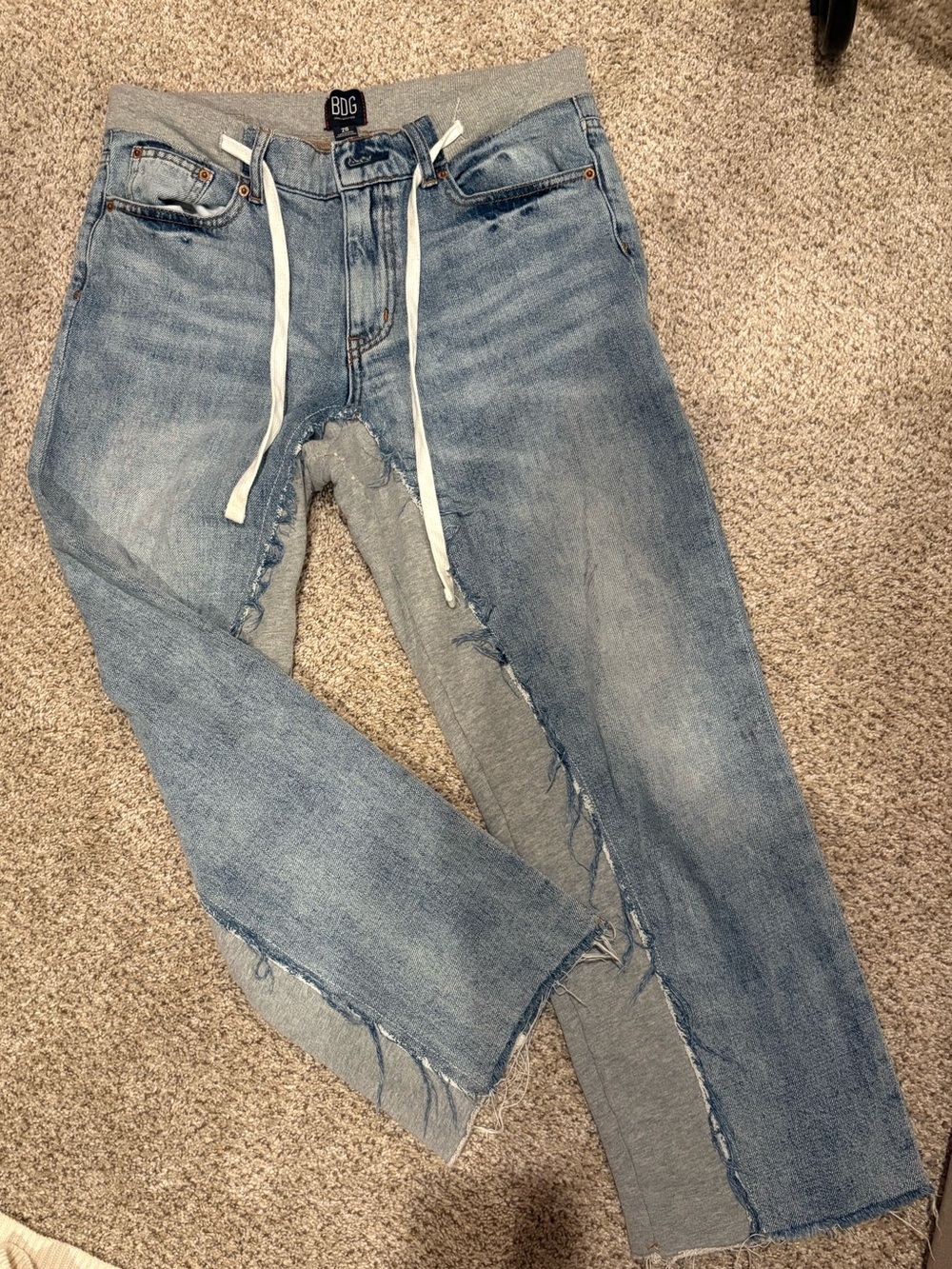 BDG Light Blue Distressed/sweatpants women’s Jeans with Drawstring Waist